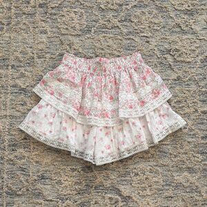 Altar'd State Pink and White Floral Skirt